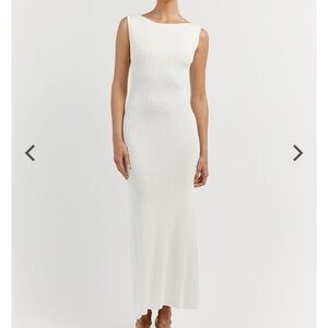 DISSH Aria Off White Knit Midi Dress